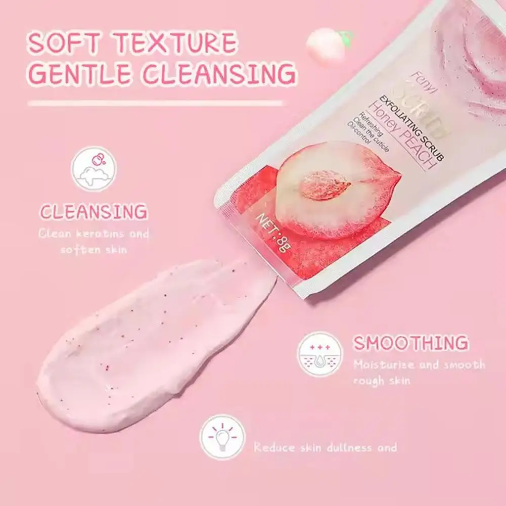 1/10/20/50/100 pièces beurre gommage corporel visage exfoliant extrait de pêche nettoyage en profondeur hydratant doux blanchissant soins de la peau soins du corps