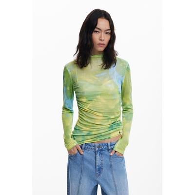Watercolor draped fine sweater