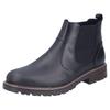 Chelseaboots RIEKER, Herren, Gr. 40, schwarz, Glattleder, Elastischer Einsatz, unifarben, klassisch, Schuhe, Stiefelette, Casual-Boots mit kontrastfarbener Rahmennaht