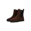 Chelseaboots TOMMY HILFIGER "FLAG SUEDE CHELSEA BOOT", Damen, Gr. 41, braun (dunkelbraun), Veloursleder, Elastischer Einsatz, klassisch, Schuhe, Stiefelette, Businessschuh mit Hardcover-Flagge an der Ferse