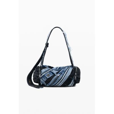 Medium denim bag with patch
