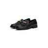 Loafer TOMMY HILFIGER "TH CHAIN FRINGE LEATHER LOAFER", Damen, Gr. 37, schwarz, Leder, klassisch, Schuhe, Blockabsatz, Slipper, Businessschuh mit modischen Fransen