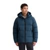 Daunenjacke MARC O'POLO, Herren, Gr. XL, blau daze, Web, Obermaterial: 100% Polyester. Futter: 100% Polyamid. Füllung: 70% Daunen, 30% Federn, casual, Jacken, mit 2-Wege-Zipper und abnehmbarer Kapuze