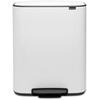 Mülleimer BRABANTIA "Bo Treteimer, 60L", weiß, B:54,10cm H:65,20cm T:36,30cm Ø:54,10cm, Metall, Kunststoff, Mülleimer, sanft schließender Deckel, mit leichter Pedalbedienung