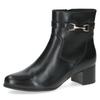 Stiefelette CAPRICE, Damen, Gr. 37, schwarz, Leder, klassisch, Schuhe, Blockabsatz, Businessschuh mit goldfarbener Zierschnalle