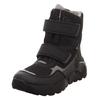 Winterboots SUPERFIT "ROCKET WMS: Weit", Kinder, Gr. 32, schwarz, Lederimitat, Polyester, casual, Schuhe, Klettstiefel mit Schurwolle und GORE-TEX, Größenschablone zum Download