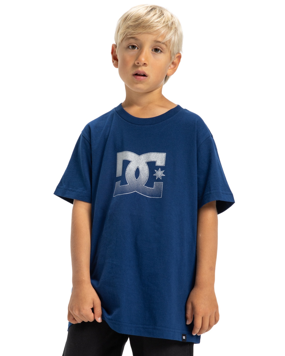 T-Shirt DC SHOES "DC Star Reflective", Jungen, Gr. 8(125-130cm), blau (estate blau), Obermaterial: 75% Baumwolle, 25% Baumwolle;, Shirts T-Shirt