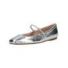 Riemchenballerina DOLCE VITA "Dolce Vita Ballerinas Leder", Damen, Gr. 40, silber, Leder, casual, Schuhe