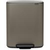 Mülleimer BRABANTIA "Bo Treteimer, 60L", grau (platinum), B:54,10cm H:65,20cm T:36,30cm Ø:54,10cm, Metall, Kunststoff, Mülleimer, sanft schließender Deckel, mit leichter Pedalbedienung