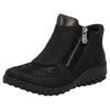 Schlupfboots RIEKER "Ready2GO", Damen, Gr. 40, schwarz, Lederimitat, casual, Schuhe, Stiefelette, Casual-Boots, Profilsohle, mit seitlichem Reißverschluss