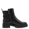 Stiefelette MARCO TOZZI, Damen, Gr. 41, schwarz, Lederimitat, Textil, modisch, Schuhe, Blockabsatz, Bikerboots, Zierschnalle mit Strasssteinen besetzt