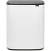 Mülleimer BRABANTIA "Bo Touch Bin, 60L", weiß, B:54,50cm H:65,60cm T:31,20cm Ø:54,50cm, Metall, Kunststoff, Mülleimer, Soft-Touch-Öffnungssystem