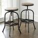 Allen Adjustable Swivel Stool - Ballard Designs Distressed Pecan Seat with Dark Gray Frame - Ballard Designs