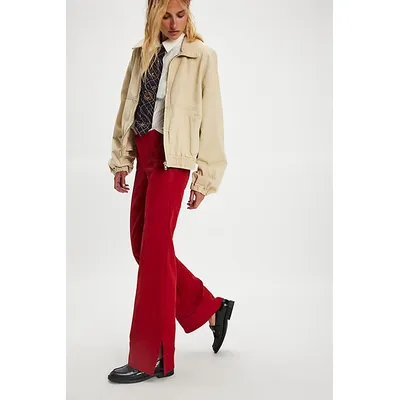 We The Free Glow Up Vegan Suede Pants at Free People in Rhythmic Red, Size: US 10