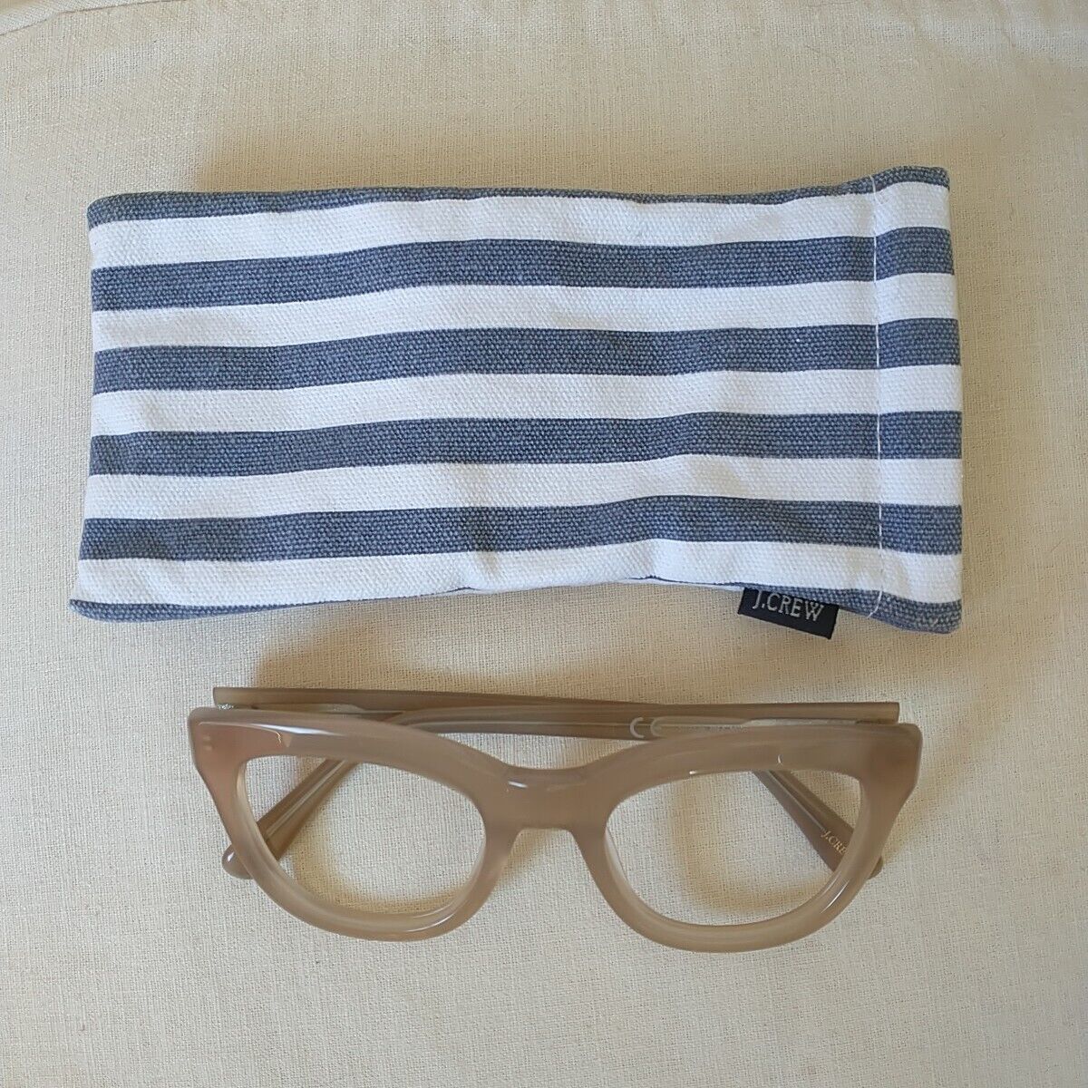 J. Crew Accessories | J Crew Eyeglass Frames Full Rim Beige Cat Eye 49-145 | Color: Cream/Tan | Size: Os