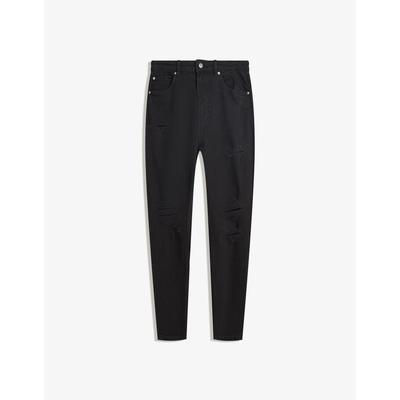 Bershka Ripped Carrot Fit Jeans Men 30 Black