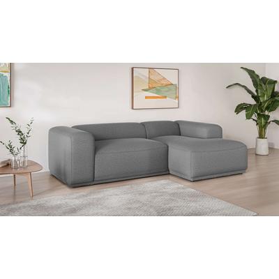 Ecksofa S.OLIVER "EMMERIK Designersofa, L-Form mit Wellenfederung, B/T/H: 260/155/73 cm", grau (dunkelgrau), B:259,5cm H:73cm T:155cm, 100% Polyester, Sofas, hoher Sitzkomfort, gemütlich und modern, auch in Cord Image