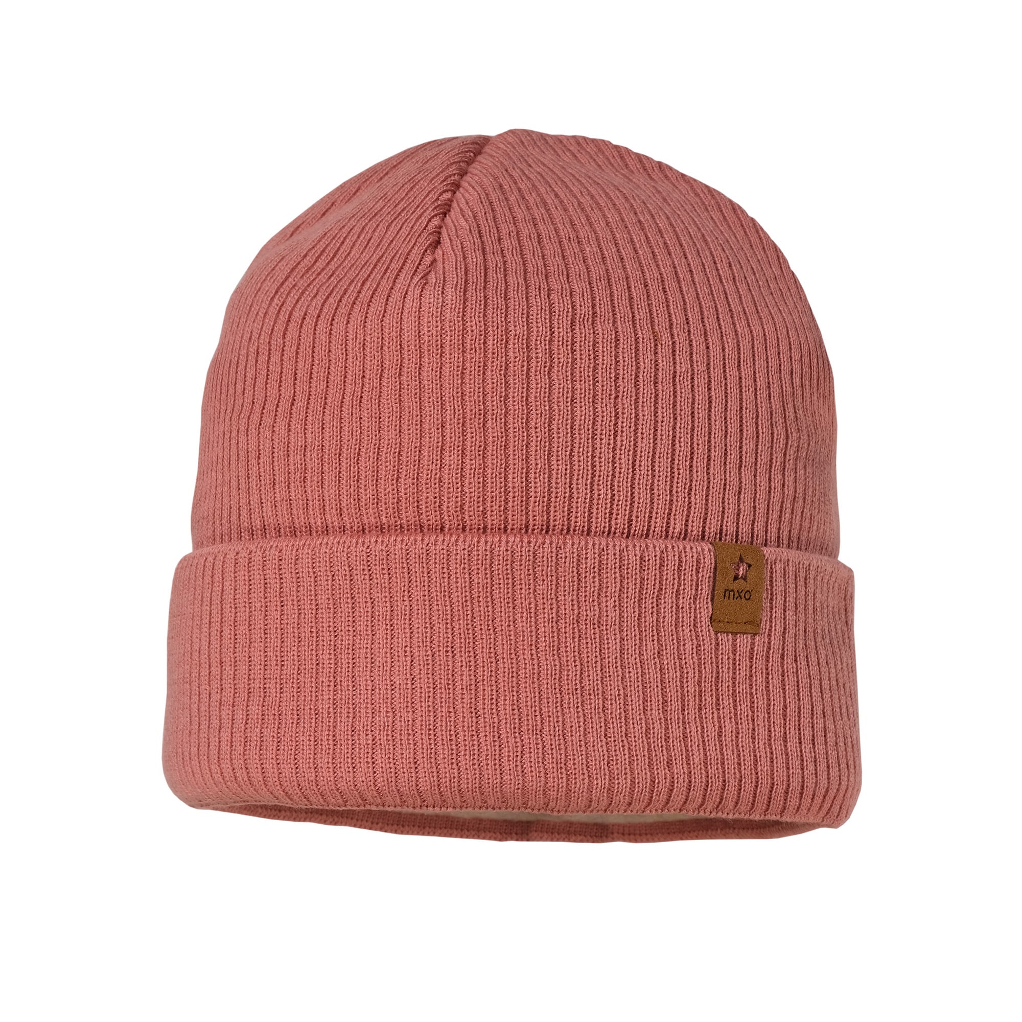 Beanie MAXIMO, Jungen, Gr. 51, rot (ash rose), Fleece, Baumwolle, unifarben, Mützen Beanie, aus Baumwolle, wärmend, gefüttert, unifarben Image