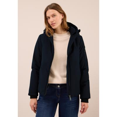 Outdoorjacke CECIL, Damen, Gr. XXXL, blau (schwarz navy blau), Stoff, Obermaterial: 100% Polyester; Futter: 100% Polyester; Füllung: 100% Polyester, unifarben, casual, normal normal, ohne Ausschnitt, Langarm elastischer Bund, Jacken, mit Kapuze Image