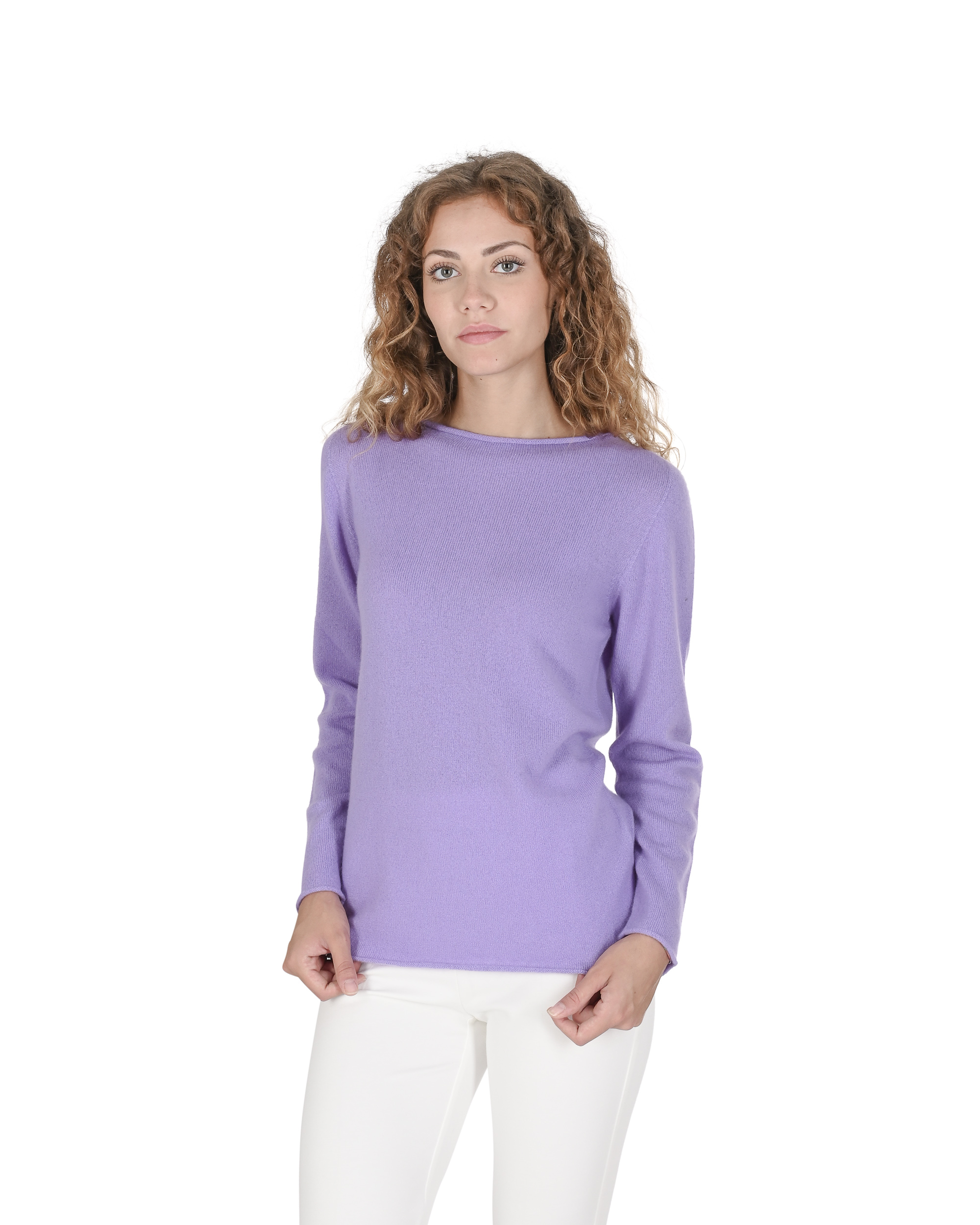 Kaschmir-Pullover mit Rundhalsausschnitt Flieder Image