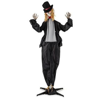 Costway Halloween Animatronic Standing Groom 7.2 FT Haunted House Decoration