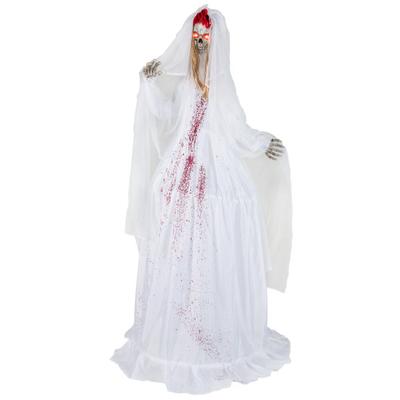 Costway Halloween Animatronic Standing Bride 7.2 FT Haunted House Decoration