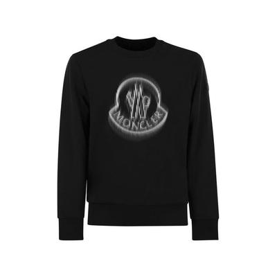 Sweatshirt With Shaded Logo - Black - Moncler Sweats