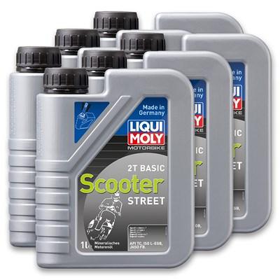 Liqui Moly 6x 1 L MOTORÖL Motorbike 2T Basic Scooter Street [Hersteller-Nr. 1619] Image