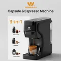 Macchina da caffè Walphin Macchina da caffè a capsule 3 in 1 Macchina per caffè espresso semiautomatica Serbatoio dell'acqua rimovibile da 0,6 litri 19 Bar Nero Suita