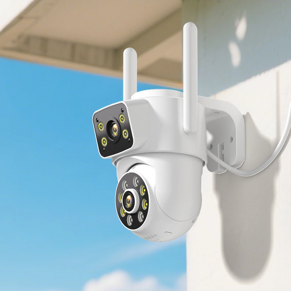 4K 8MP HD WiFi PTZ Außenkamera Dual 4MP Objektiv Dual Screen AI Auto Tracking IP CCTV Überwachung mit Audio P2P iCSee Image