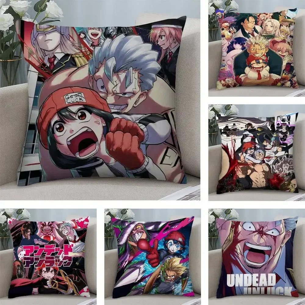 Anime Undead Unluck Kissen Fall Kurze plüsch doppelseitige Druck Platz Werfen Kissen Abdeckungen Sofa Hause Kissen Dekor Image
