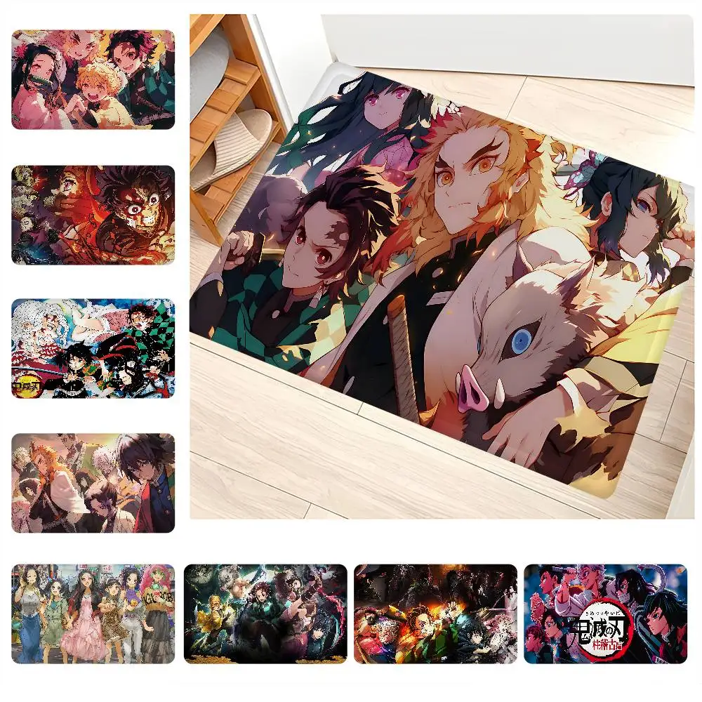 Demon Slayer Eingangstürmatte, rechteckig, rutschfest, für Zuhause, weich, für Haustür, für drinnen und draußen, Toilettenteppich Image
