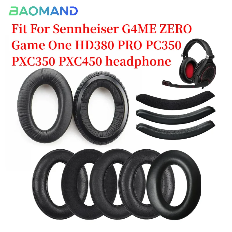 Ohrpolster für Sennheiser G4ME ZERO Game One HD380 PRO PC350 PXC350 PXC450 Ersatzkopfhörer Ohrenschützer Netzstoff Image