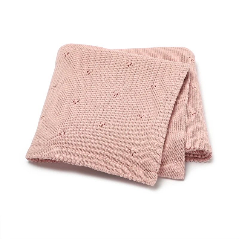 Neugeborenen Baby Decke Stricken Infant Jungen Mädchen Baumwolle Monat Kinderwagen Kindergarten Swaddle Wrap Kleinkind Kinder Reise Krippe Kuschel Quilt Image