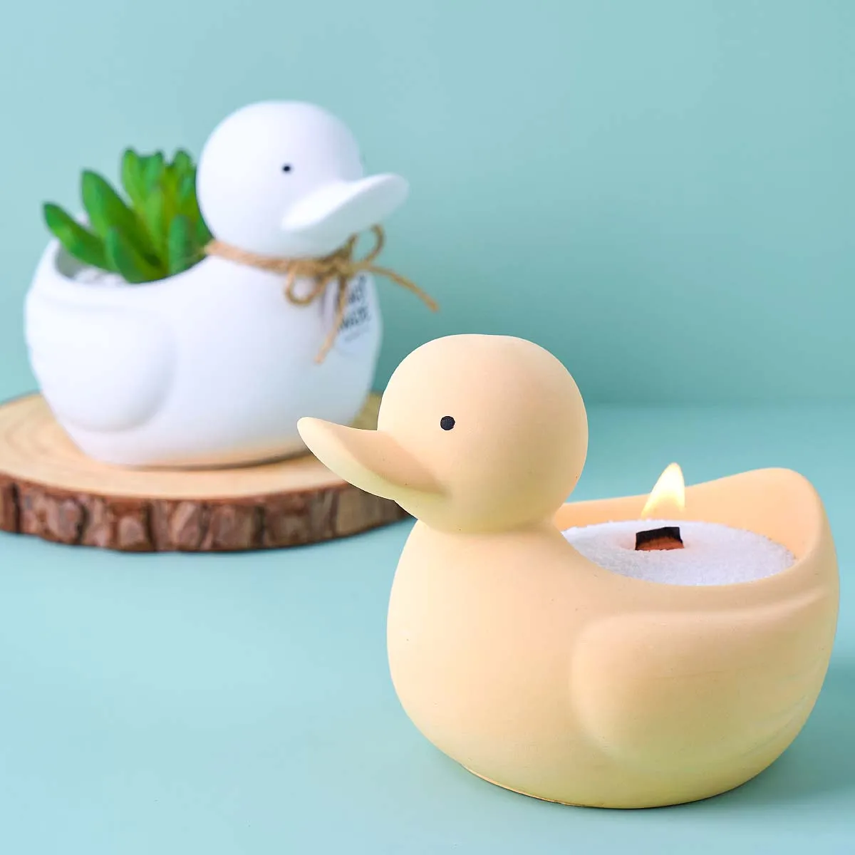 3D Ente Kerze Glas Silikon Form DIY Handgemachte Sukkulenten Blumentopf Gips Beton Harz Schmuck Lagerung Box Handwerk Formen Hause De Image