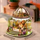 Casa delle bambole con fiori in legno fai-da-te con mobili Luci a LED Case delle bambole Kit di costruzione in miniatura per casa da giardino sospesa per regali per ragazze