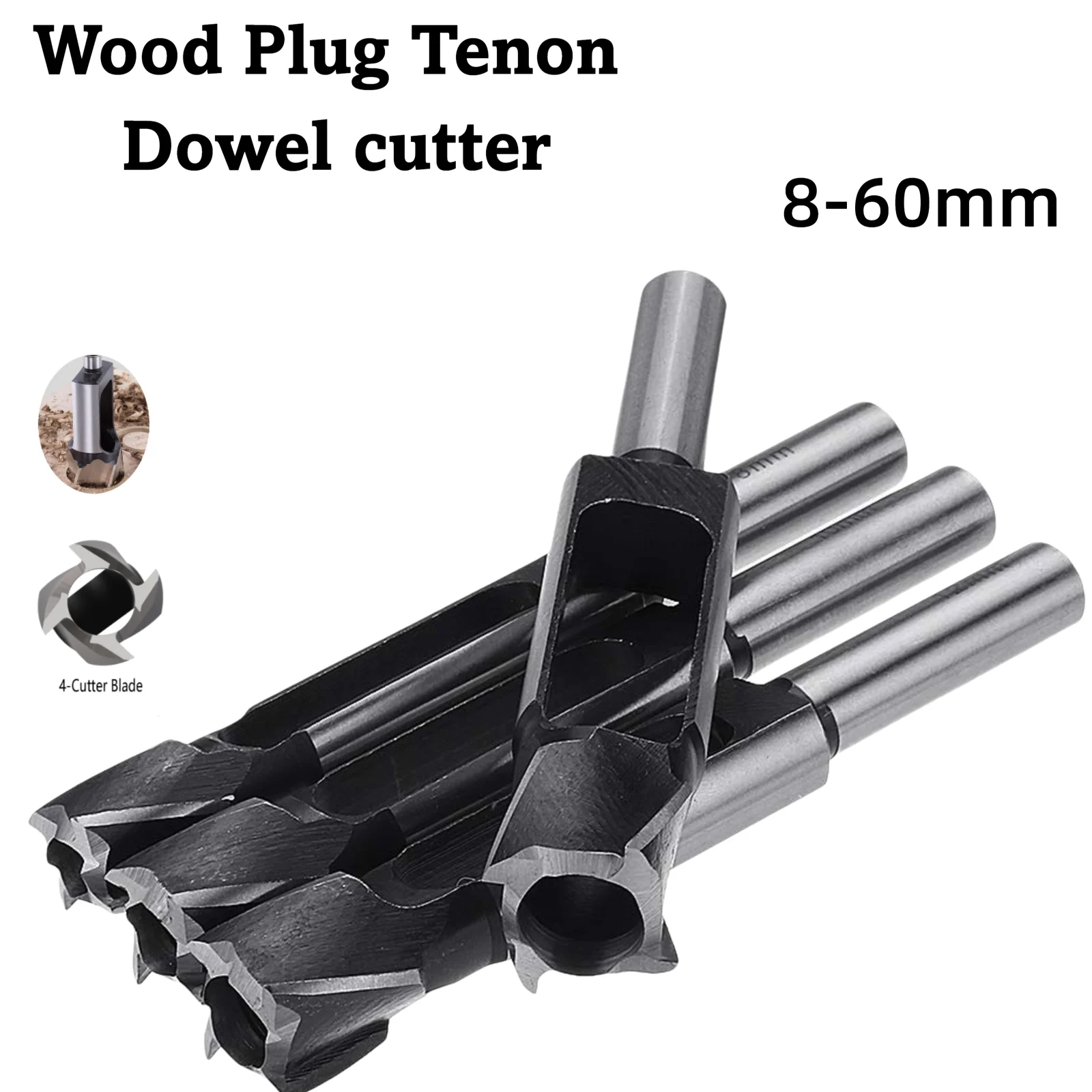 Punta da trapano per tappo per legno Punta da trapano per tassello per tenone da 8-60 mm Punta da trapano per tappo conico Punta da trapano per foro per barra tonda per la lavorazione del legno