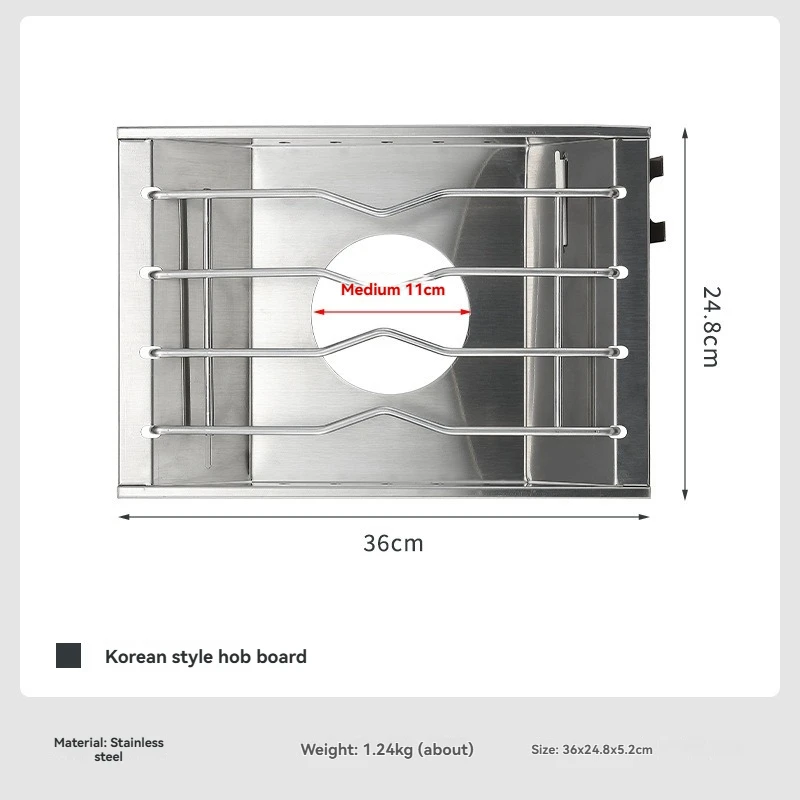 CAMPINGMOON CK-25PG Edelstahl-Rahmen im koreanischen Stil, winddichter Ofenplattenrahmen für Camping, Kochen im Freien Image