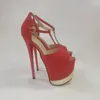Crossdresser Mädchen Stilettos 8 Zoll Sandalen 20 cm Dünne High Heels Nachtclub Plattform Schuhe Frau Ankle Strap Pumps Große größe