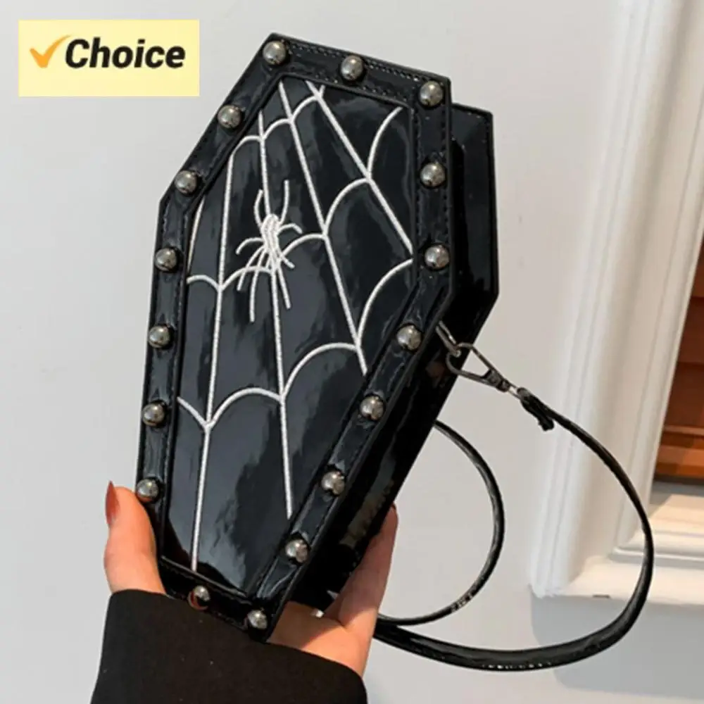 Borsa a tracolla da donna a bara Borsa a tracolla gotica in cartone animato con tracolla regolabile Borsa per cellulare Borsa a tracolla casual Borsa per caramelle di Halloween