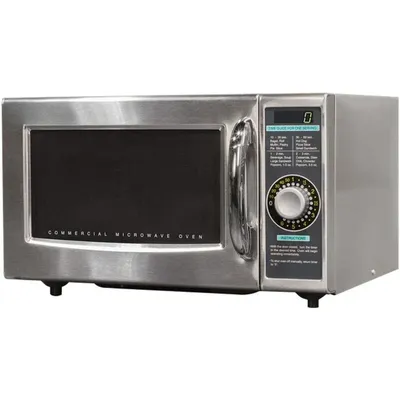 2025 R-21LCFS Medium-Duty Commercial Microwave Oven with Dial Timer, Stainless Steel, 1000-Watts, 120-Volts, One Size，home.