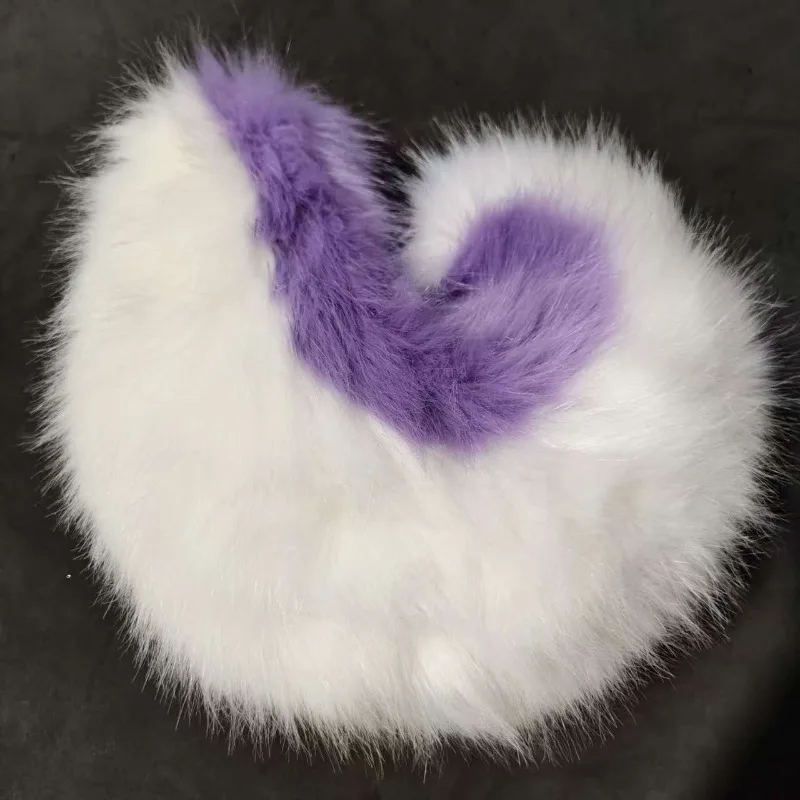 Neue pelzige große lockige Shiba Inu Schwanz Wolf Tails Fursuit Mädchen Plüsch Kunstpelz Wolf Schwanz Kostüm Anime Lolita Cosplay Zubehör Image