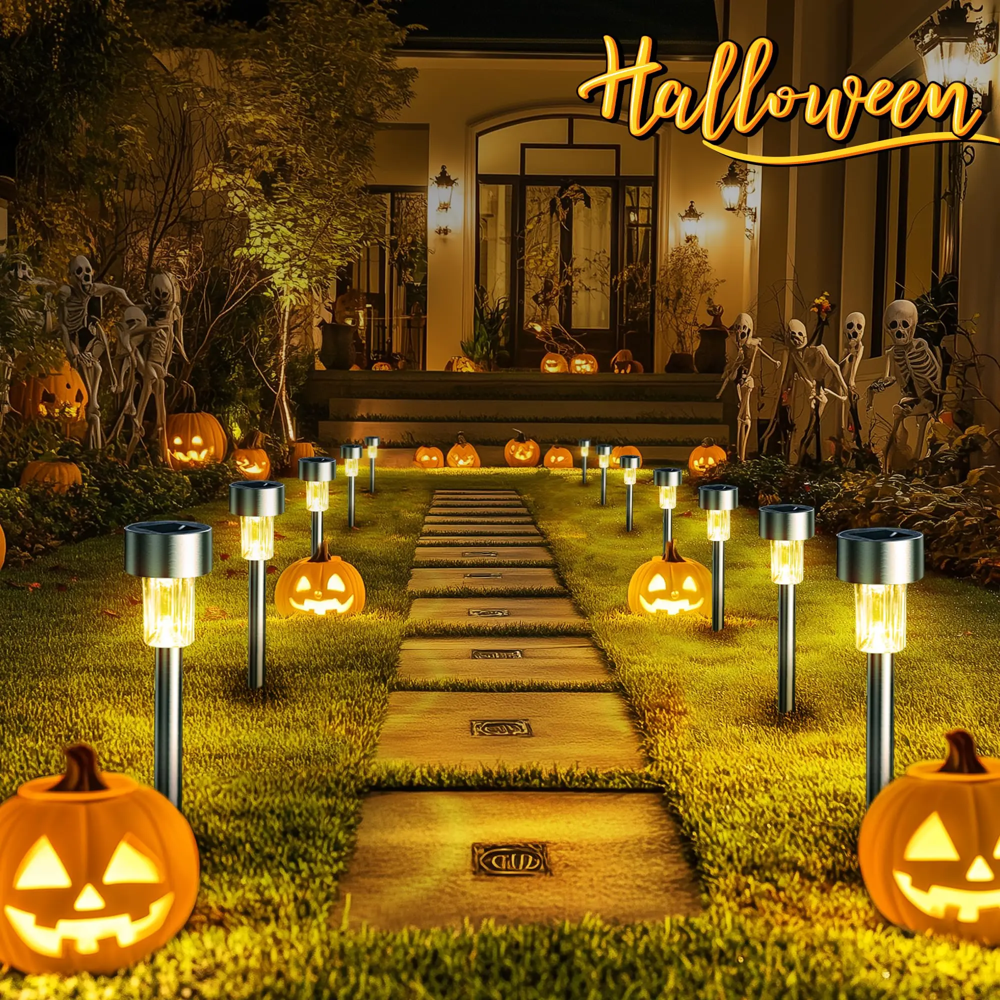 1/10 Stück Solarleuchten, Halloween-Strahler, Landschafts-LED, ideale Lampe für Hof/Garten/Pool/Teichbeleuchtung und festliche Ambiente im Freien