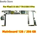 Scheda madre originale per Google Pixel 6 6A 7 7A 8 Pro 5 5A Circuiti della scheda principale logica sbloccata Scheda madre di lavoro 128/256GB Sostituisci