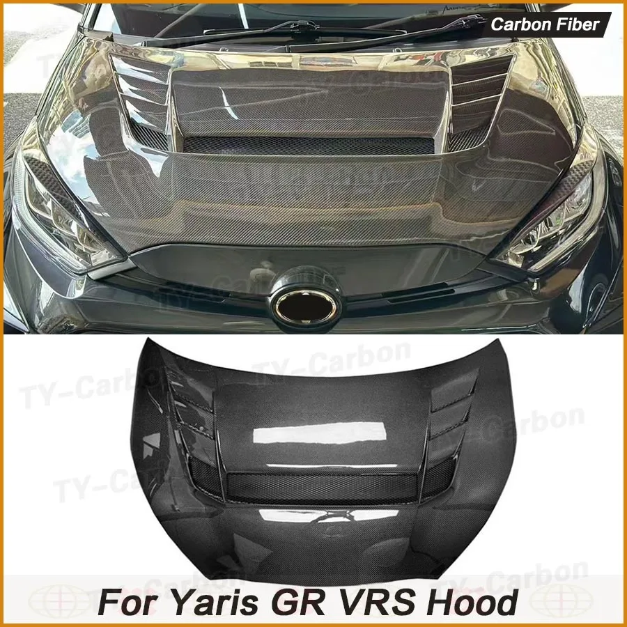 Real Carbon Fiber Front Motorhaube Für Toyota GR Yaris GXPA16 VRS Auto Vorne Motorhaube Motorhaube Air Vent Abdeckung Bodykit FRP 2020 + Image