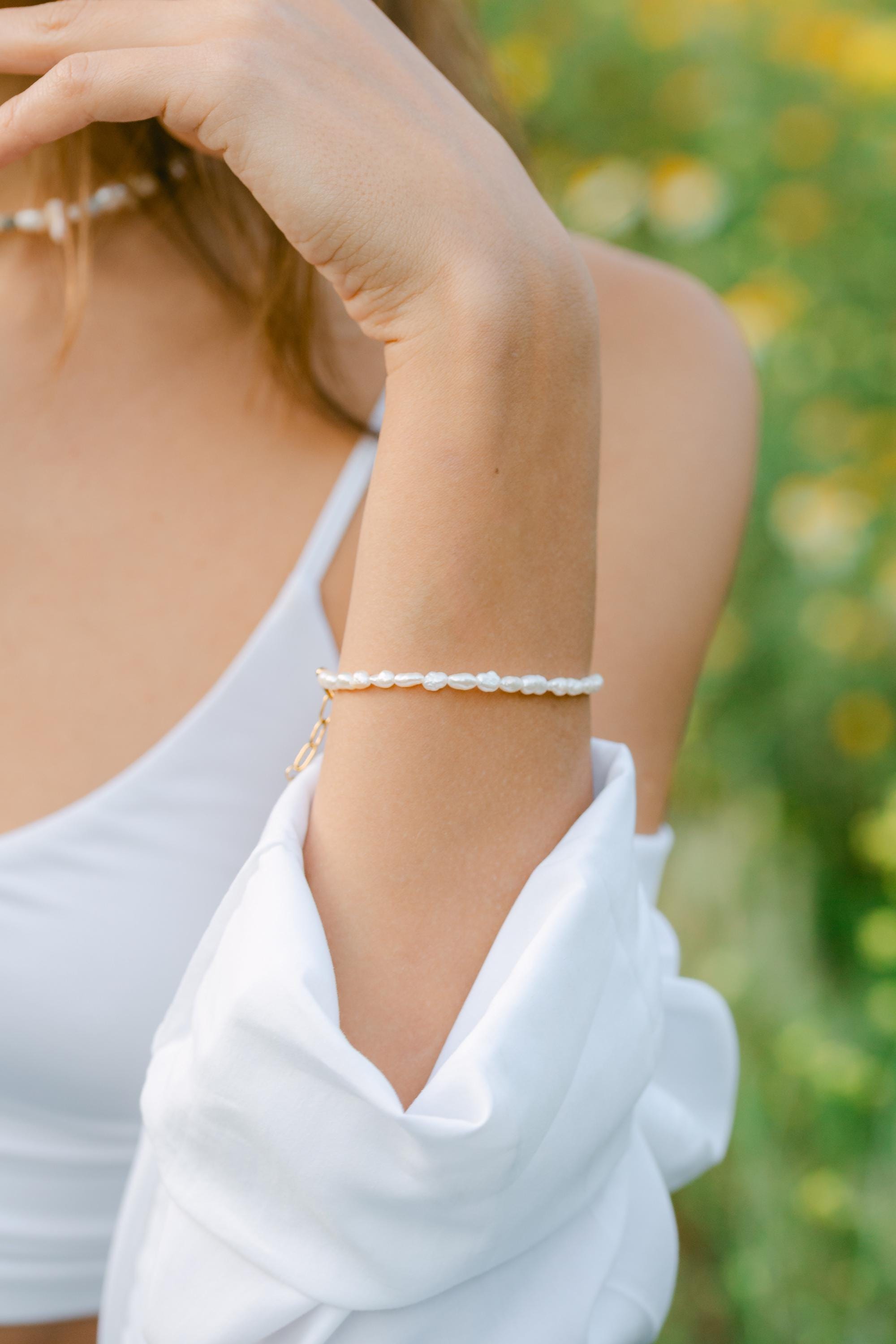 Bracciale di perle d'acqua dolce di alta qualità, braccialetto di perle d'acqua dolce, braccialetto da sposa, braccialetto per la migliore amica, idea