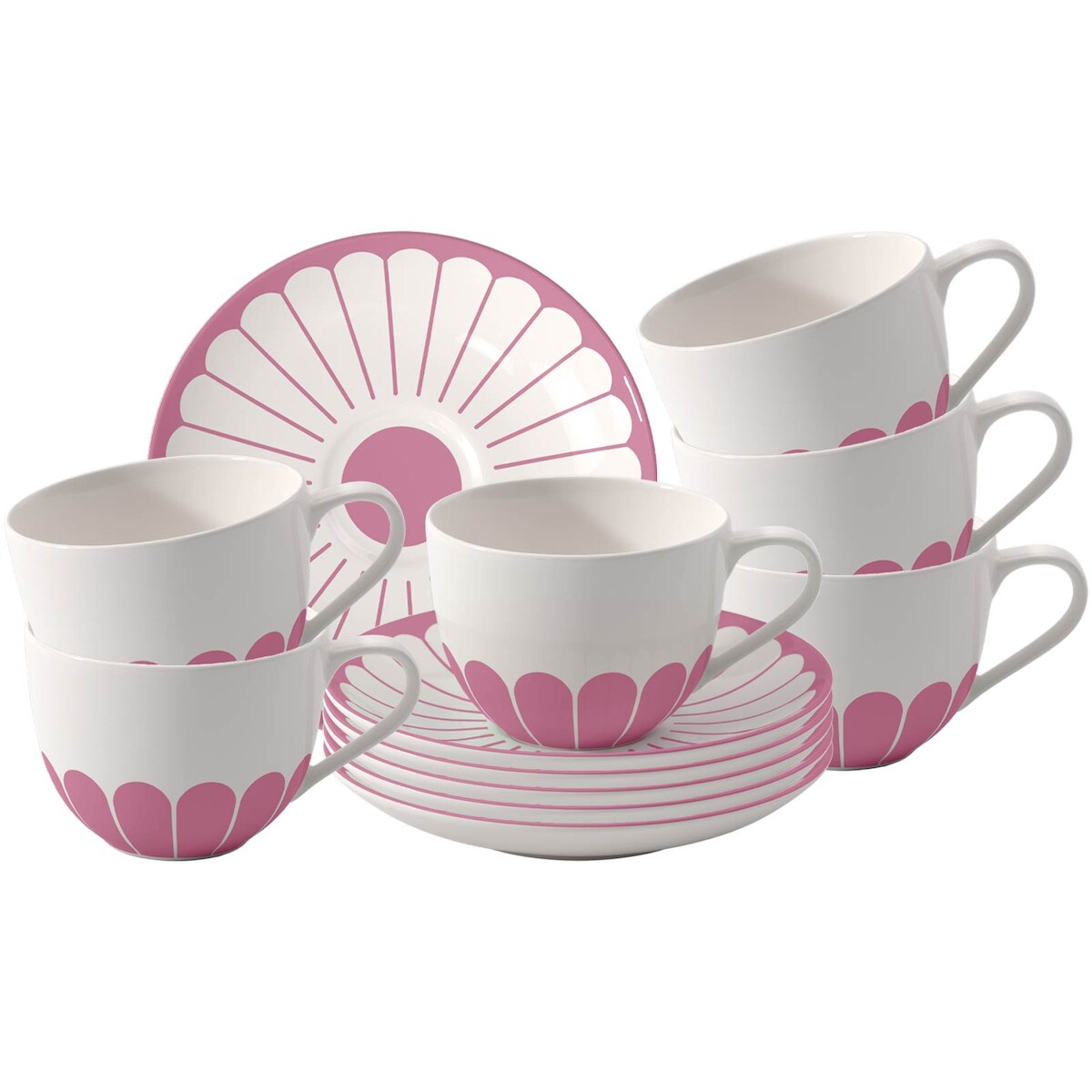 Villeroy & Boch Fleur Cassis Kaffeetasse mit Untertasse 160 ml 6er Set Image