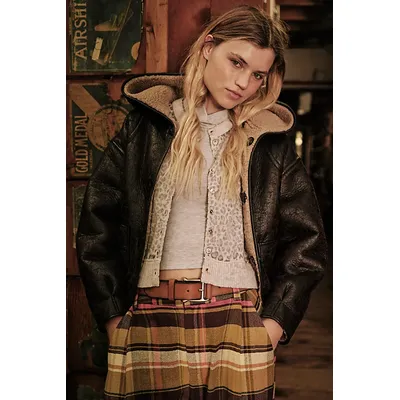 Apres Cozy Reversible Jacket by We The Free at Free People in Brown Beige Combo, Size: Medium