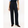 Anzughose TOMMY HILFIGER "PUNTO SLIM STRAIGHT PANT", Damen, Gr. 38, N-Gr, blau (schwarz night navy), Web, Obermaterial: 68% Polyester, 28% Viskose, 4% Elasthan, unifarben, casual, slim fit lang, Hosen