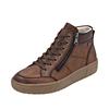 Plateausneaker REMONTE, Damen, Gr. 37, braun (braun used), Leder, Lederimitat, unifarben, casual, Schuhe, Winterstiefelette, Casual Boots mit wasserabweisender TEX-Membran